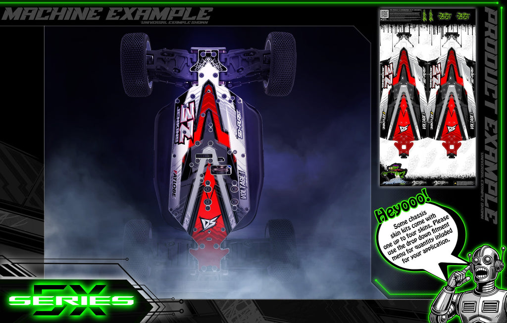 Custom protective RC chassis skin graphics | Darkside Studio Arts LLC