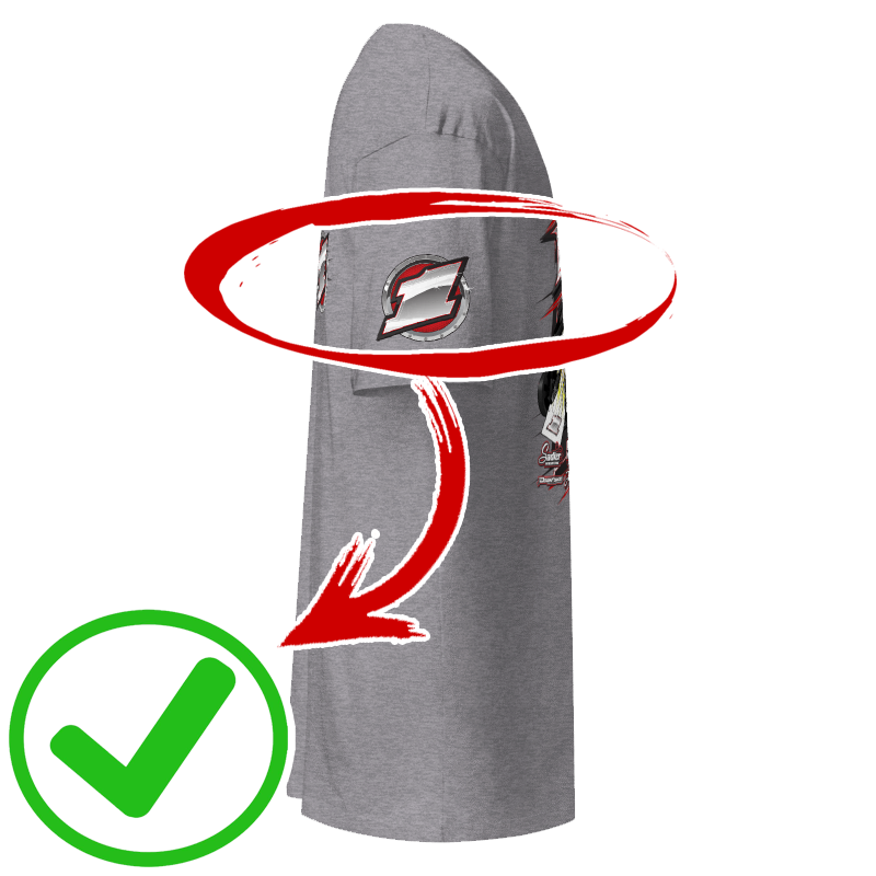 Custom Darkside Studios Designed Apparel Side Sleeve Artwork Add-On *IF THIS IS REMOVED FROM CART IT WILL VOID THE ADD-ON* *Shirt shown for add-on is a universal example* | Darkside Studio Arts LLC.