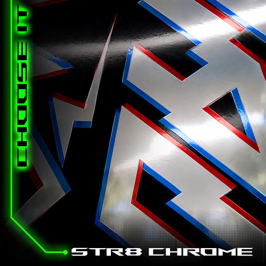 STR8 Chrome Silver Base Finish Add-On (+$24.95) (Purchasing this add-on will print your graphics onto a true silver chrome base) | Darkside Studio Arts LLC.