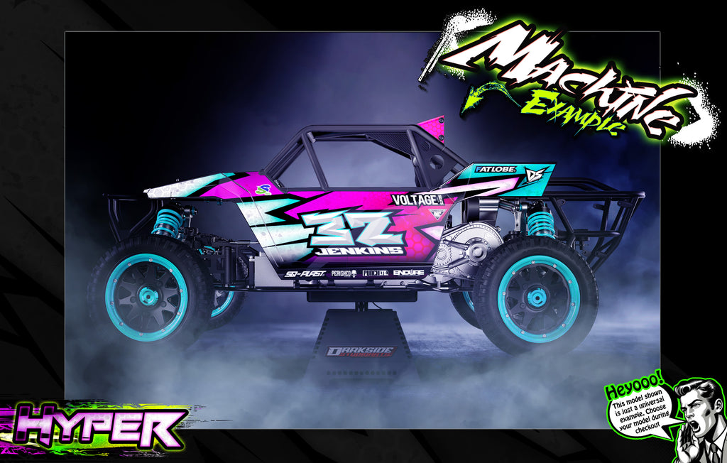 'Hyper' Themed Wrap Fits Kraken RC® | SX5 Sidewinder | TSK | TSK-b | Vekta.5 | Vesla.5 | Darkside Studio Arts LLC.