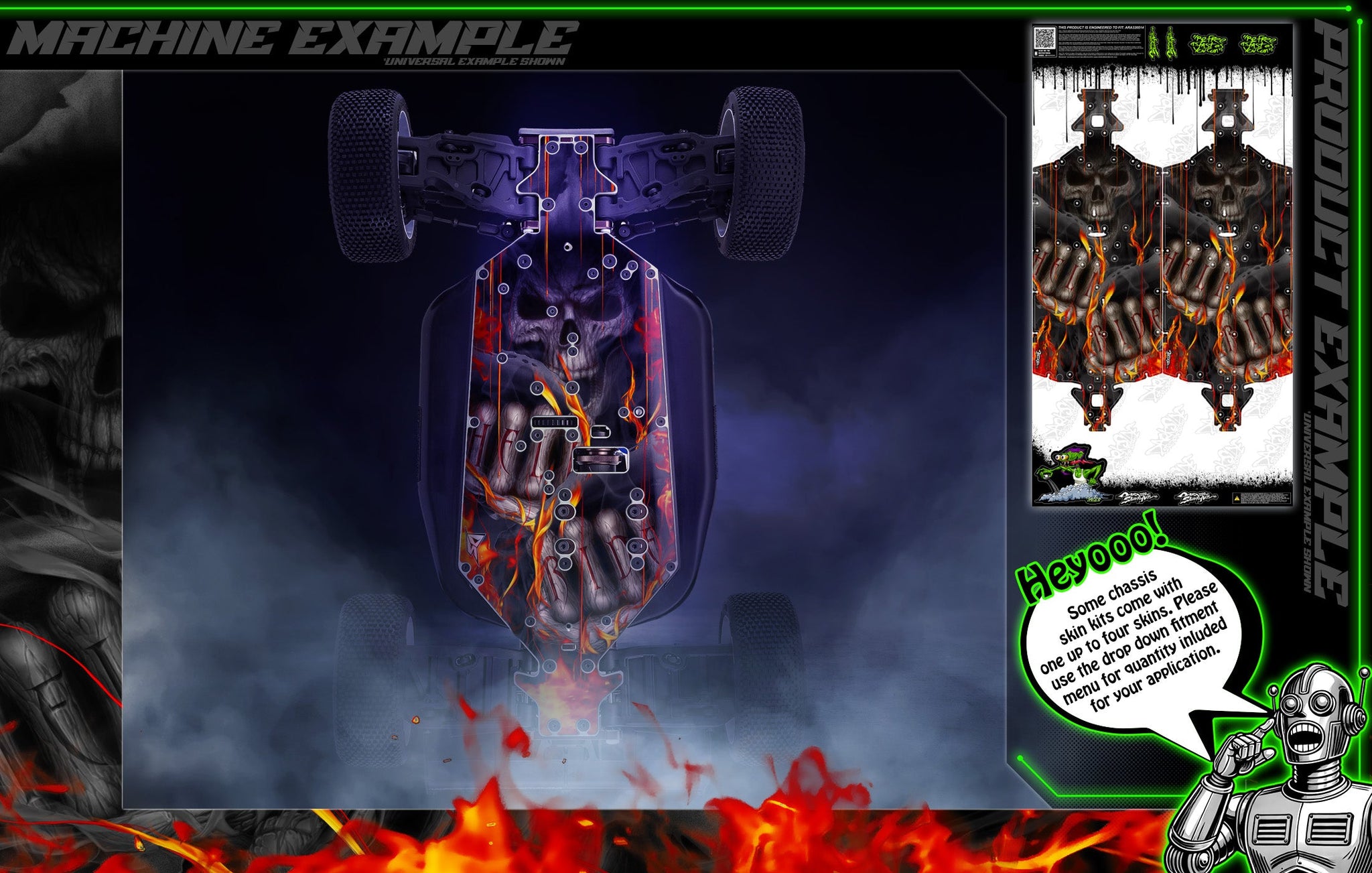 'Hell Ride' Themed Chassis Skin Fits Rovan® | ROFUN® | F5 | RF5 | Baja 5B | Darkside Studio Arts LLC - 1