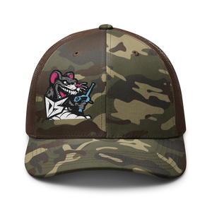 Darkside Studios Company Logo Dirt Oval RC Racing Custom Embroidered Snapback Camouflage Trucker Cap - Darkside Studio Arts LLC.