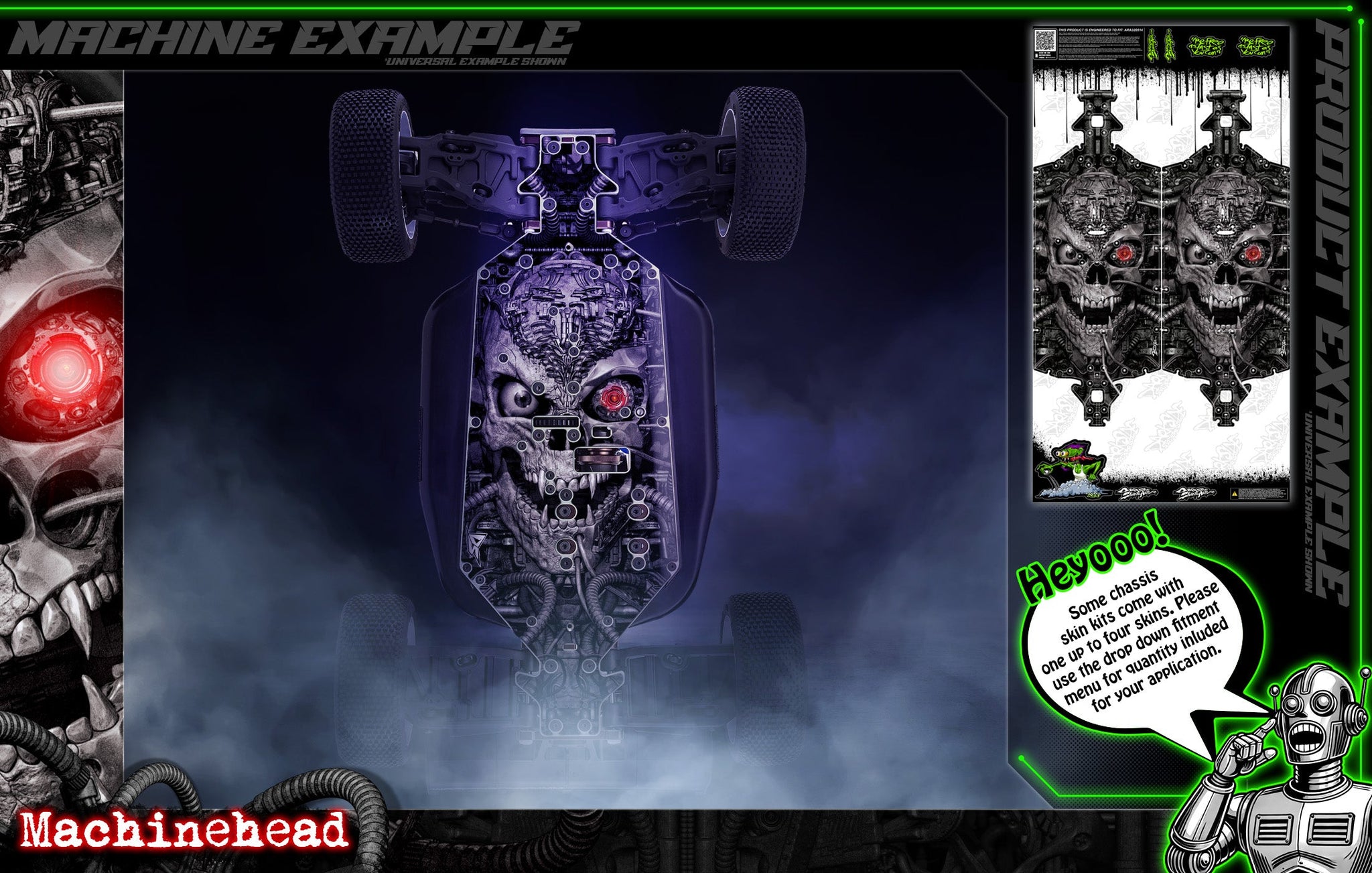 'Machinehead' Themed Chassis Skin Fits Rovan® | ROFUN® | F5 | RF5 | Baja 5B | Darkside Studio Arts LLC - 1