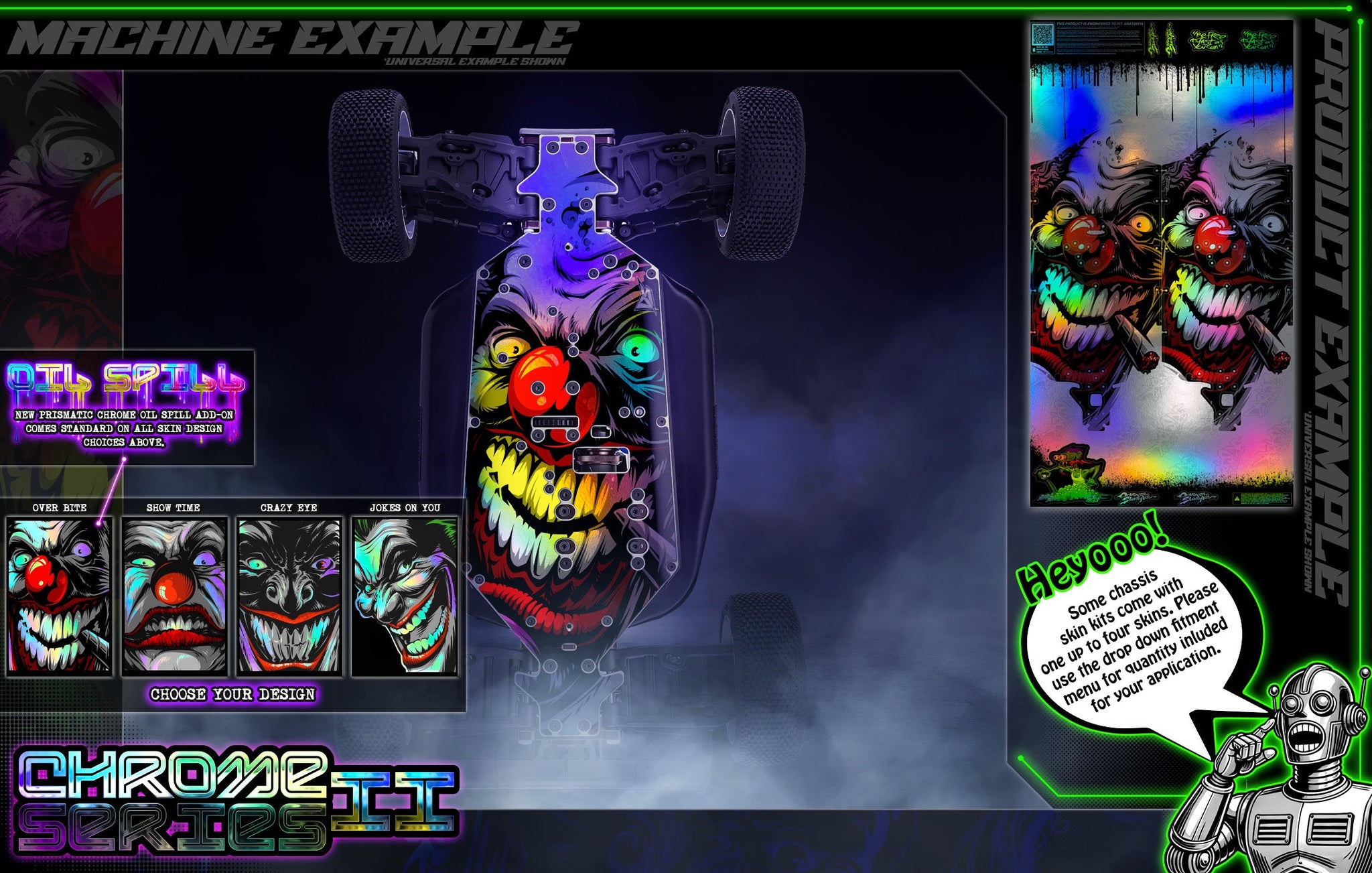 'Chrome Series II' Themed Chassis Skin Fits Rovan® | ROFUN® | F5 | RF5 | Baja 5B | Darkside Studio Arts LLC - 1