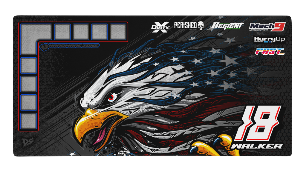 'Talon' Premium RC Pit / Work Mat – Customizable, Rollable, Rubber non-slip base, Polyester Top, Stitched Edges | Darkside Studio Arts LLC.