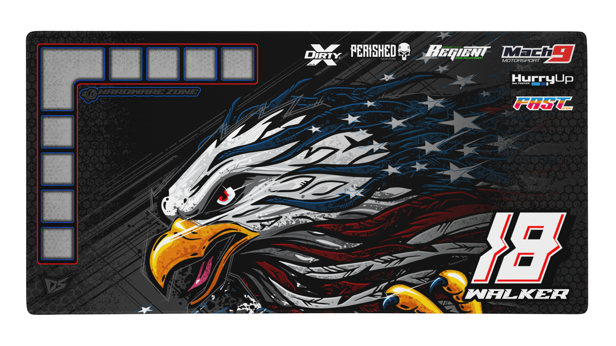 'Talon' Premium RC Pit / Work Mat – Customizable, Rollable, Rubber non-slip base, Polyester Top, Stitched Edges | Darkside Studio Arts LLC.