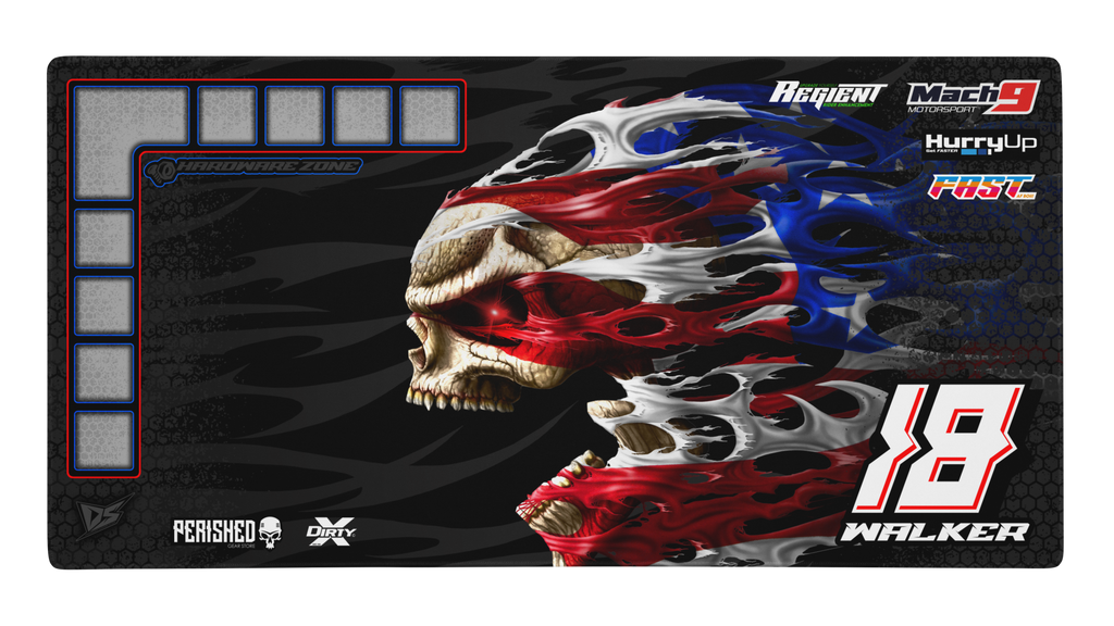 'Ripper' Premium RC Pit / Work Mat – Customizable, Rollable, Rubber non-slip base, Polyester Top, Stitched Edges | Darkside Studio Arts LLC - 1