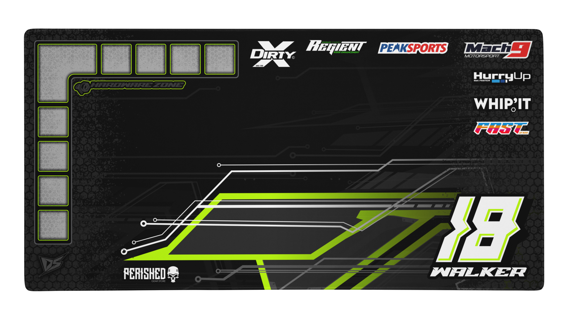 'Series I' Premium RC Pit / Work Mat – Customizable, Rollable, Rubber non-slip base, Polyester Top, Stitched Edges | Darkside Studio Arts LLC.