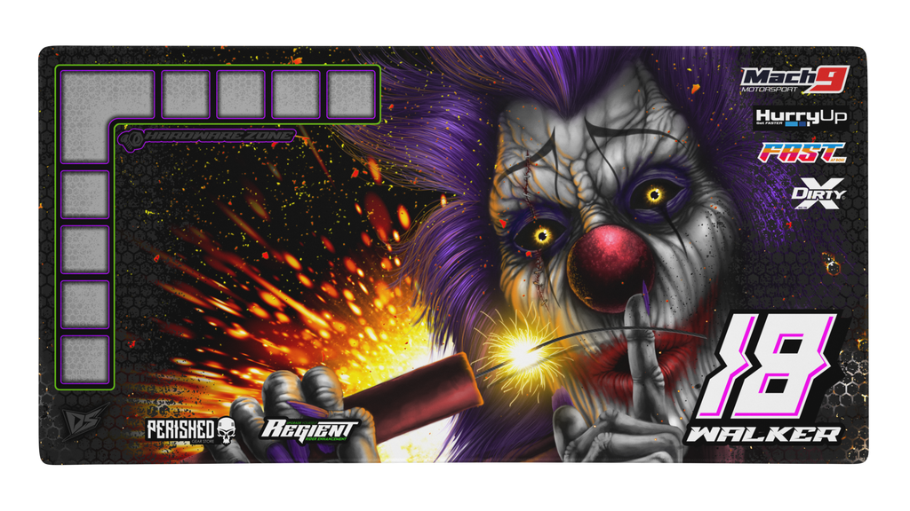 'Pyro' Premium RC Pit / Work Mat – Customizable, Rollable, Rubber non-slip base, Polyester Top, Stitched Edges | Darkside Studio Arts LLC.