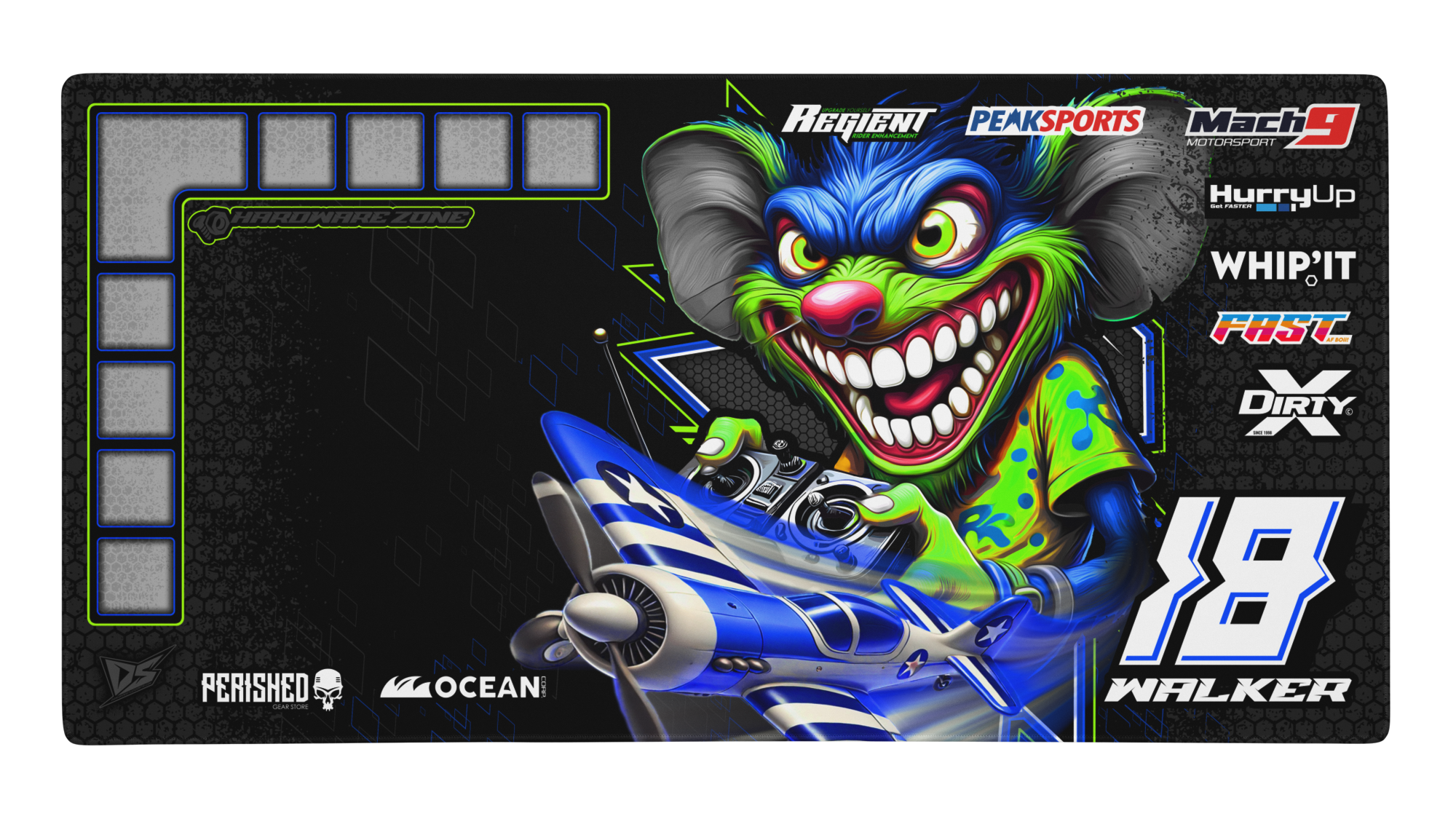 'RC Plane Series' Premium RC Pit / Work Mat – Customizable, Rollable, Rubber non-slip base, Polyester Top, Stitched Edges | Darkside Studio Arts LLC.