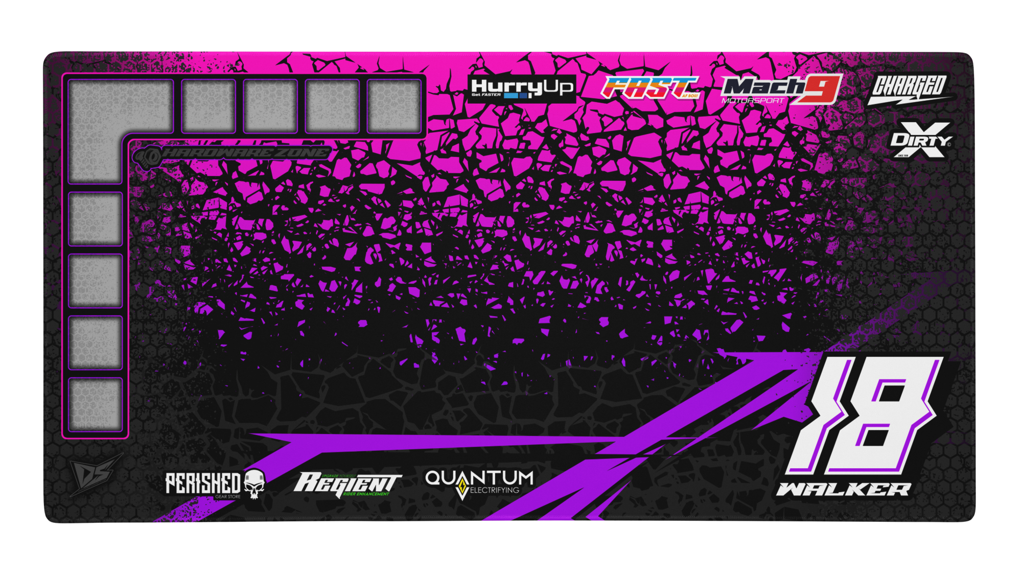 'Scatter' Premium RC Pit / Work Mat – Customizable, Rollable, Rubber non-slip base, Polyester Top, Stitched Edges - Darkside Studio Arts LLC.