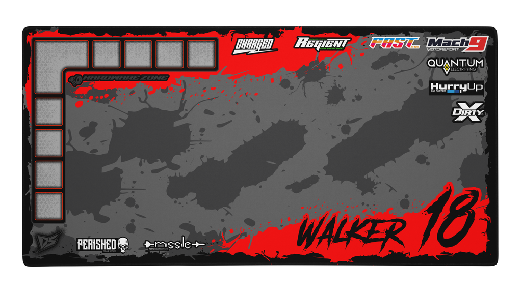 'Splatter' Premium RC Pit / Work Mat – Customizable, Rollable, Rubber non-slip base, Polyester Top, Stitched Edges | Darkside Studio Arts LLC.