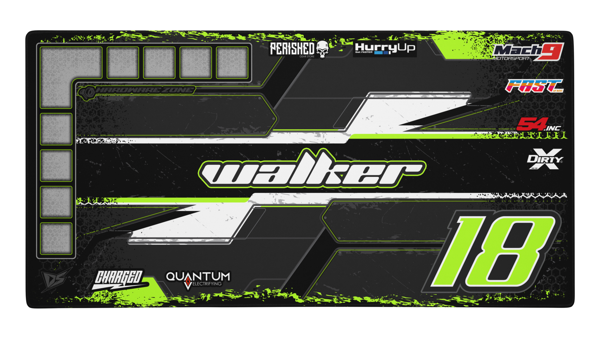 'Industrial' Premium RC Pit / Work Mat – Customizable, Rollable, Rubber non-slip base, Polyester Top, Stitched Edges | Darkside Studio Arts LLC.