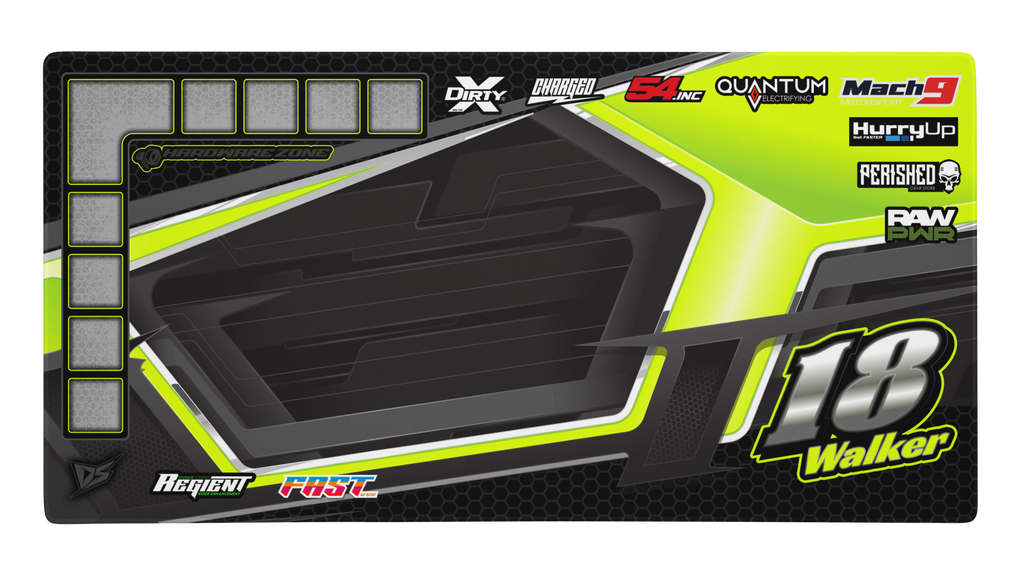 'Stack' Premium RC Pit / Work Mat – Customizable, Rollable, Rubber non-slip base, Polyester Top, Stitched Edges | Darkside Studio Arts LLC - 1