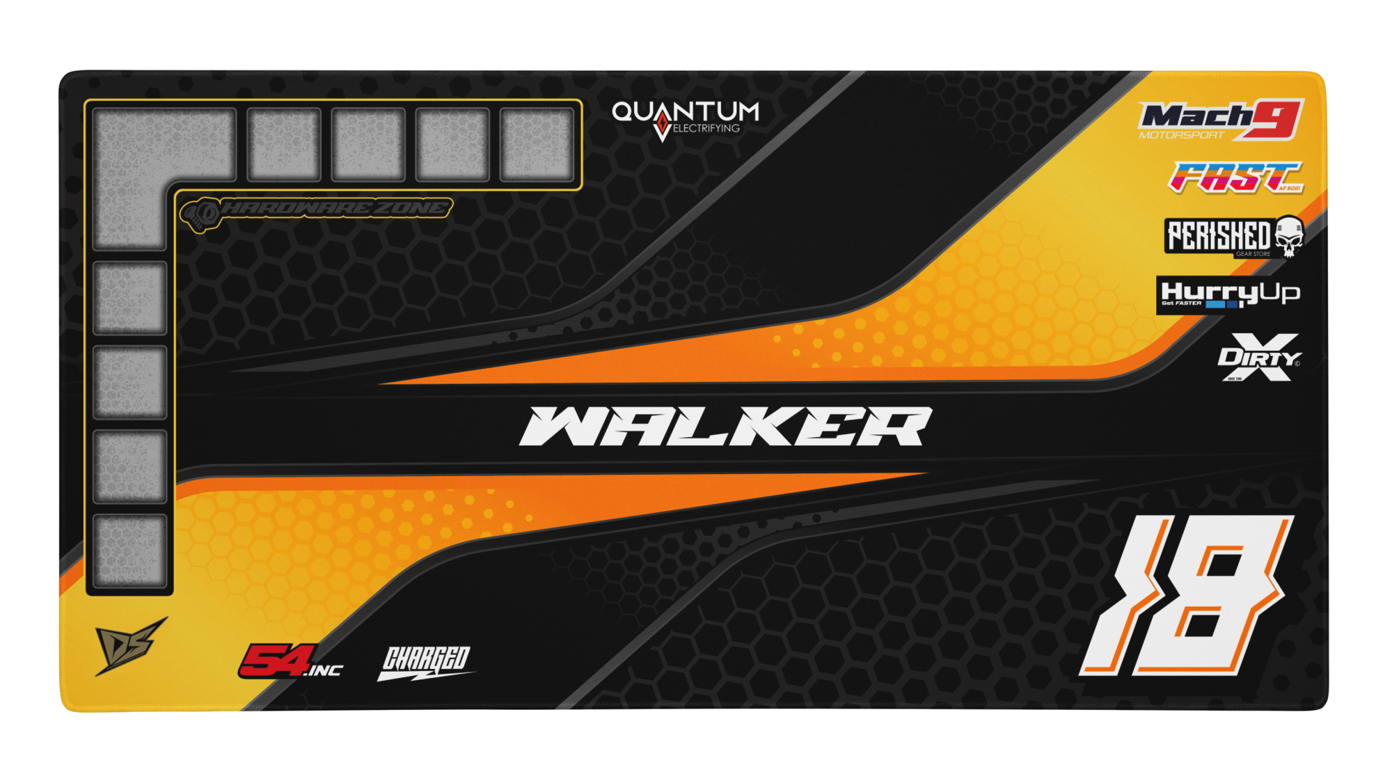 'Fuse' Premium RC Pit / Work Mat – Customizable, Rollable, Rubber non-slip base, Polyester Top, Stitched Edges