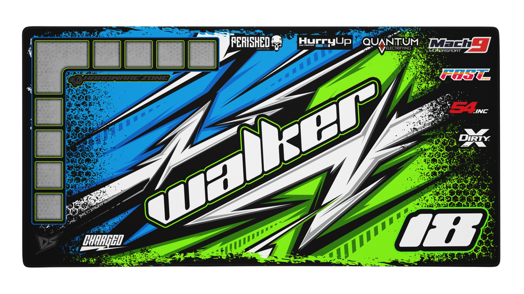 'Series 10x' Premium RC Pit / Work Mat – Customizable, Rollable, Rubber non-slip base, Polyester Top, Stitched Edges | Darkside Studio Arts LLC.