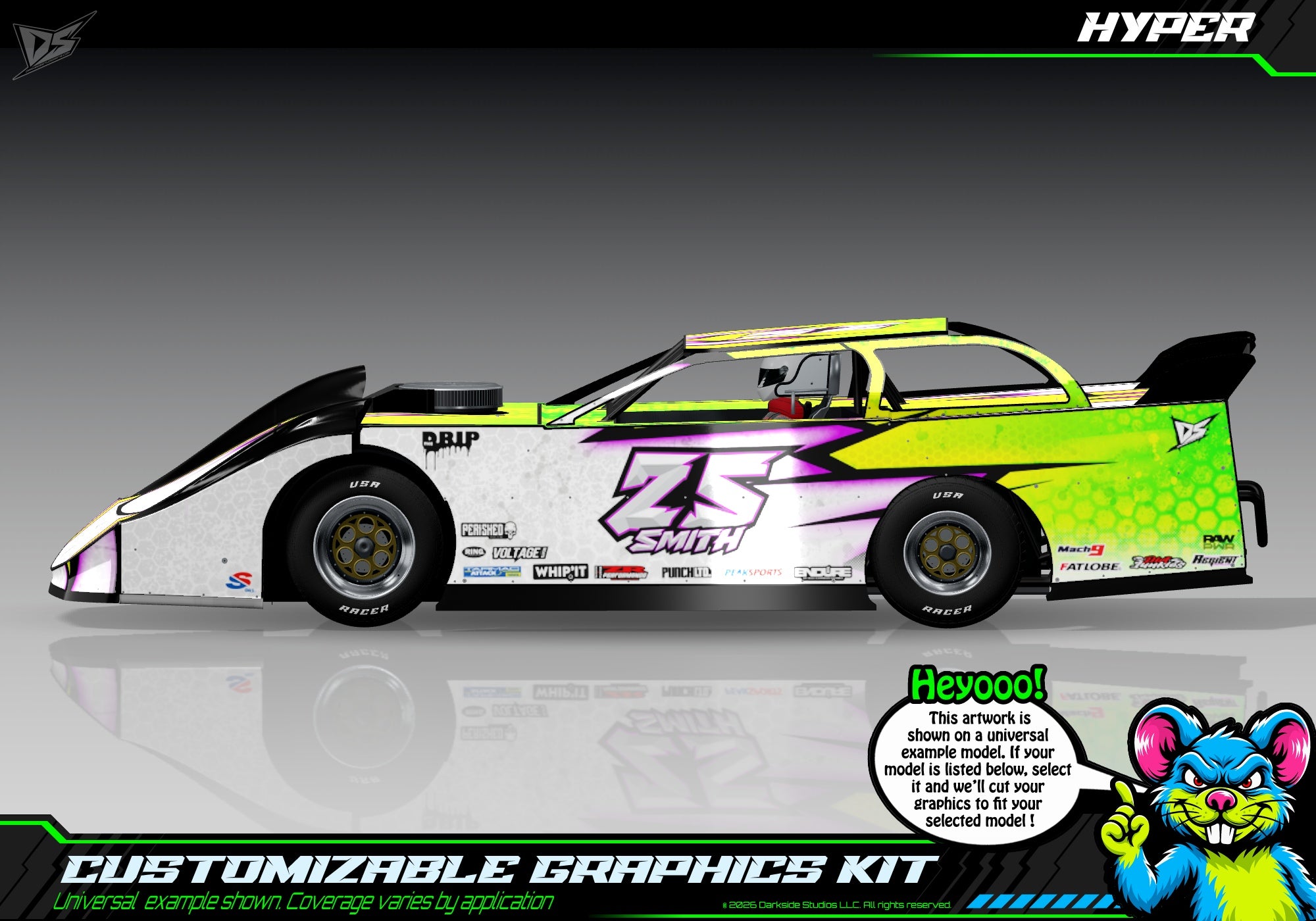 Hyper graphics kit for JBody RC Crate Late Model — Atomic — universal example artwork preview 1