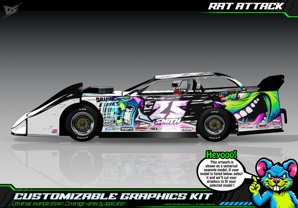 Rat Attack graphics kit for JBody RC Crate Late Model — universal example artwork preview 1