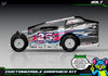 Bolt graphics kit for JBody RC Mini Mudboss — Red / Electric Blue / Black Carbon — universal example artwork preview 3