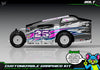 Bolt graphics kit for JBody RC Mini Mudboss — Pink / Electric Blue / Black Carbon — universal example artwork preview 4