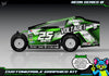 Neon Series III graphics kit for JBody RC Mini Mudboss — Neon Green — universal example artwork preview 2