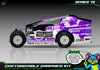 Series 7X graphics kit for JBody RC Mini Mudboss — Purple — universal example artwork preview 1
