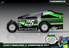 Throwback graphics kit for JBody RC Mini Mudboss — Green — universal example artwork preview 3