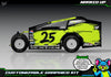 Marked Up graphics kit for JBody RC Standard Mudboss — Acid Green — universal example artwork preview 1