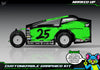 Marked Up graphics kit for JBody RC Standard Mudboss — Green — universal example artwork preview 2