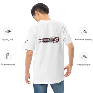 Custom Designed Men’s Premium Heavyweight Tee For Salvas Mudboss Racing Teams White V4 - Darkside Studio Arts LLC.