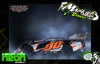 Neon Series I: Orange racing car example. Design available for Mr. Kustoms RC body wraps.