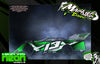 Neon Series III: Green racing car example. Design available for Mr. Kustoms RC body wraps.