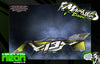 Neon Series III: Yellow racing car example. Design available for Mr. Kustoms RC body wraps.