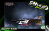 Scatter: Orange racing car example. Design available for Mr. Kustoms RC body wraps.