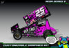 'Neon Series V' Themed Graphics Wrap Kit Fits Losi® 22S Sprint Car OEM Body | Pro-Line Lightweight Body | Darkside Studio Arts LLC - 1