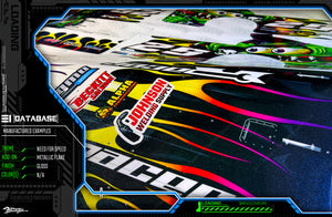 'TRIM TO FIT' T.T.F. (TRIM TO FIT) SKID PROTECTION CHASSIS WRAP GRAPHICS FITS LOSI TRAXXAS AXIAL HPI TEKNO KRAKEN ARRMA PRO-LINE - Darkside Studio Arts LLC.