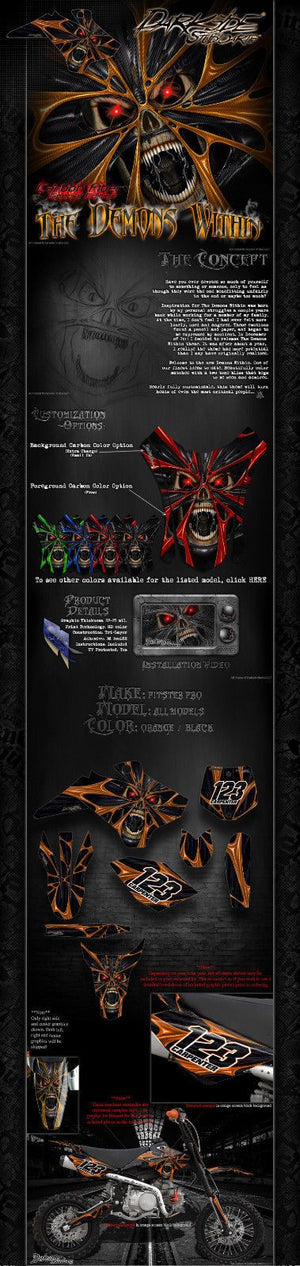 Pitster Pro Wrap All Models 2007-17 "The Demons Within" X2 X4 X5 Lxr Xjr - Darkside Studio Arts LLC.