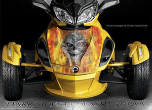 Graphics Kit For Can-Am Spyder Decals  Set  Wrap Parts "Machinehead" Fire Edition - Darkside Studio Arts LLC.