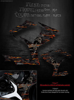 Graphics Kit For Suzuki 2006-2007 Gsxr 600 750 "Hell Ride"  For Shroud Parts Real Flame - Darkside Studio Arts LLC.