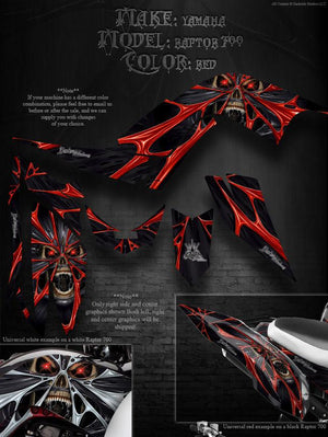 Graphics Kit For Yamaha 2006-2012 Raptor 700 "The Demons Within"  For Black Parts Wrap - Darkside Studio Arts LLC.