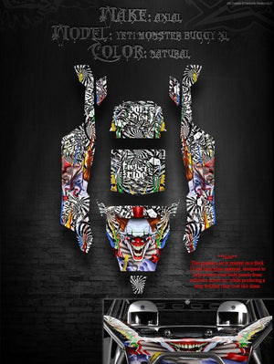 'Ticket To Ride' Wrap Decal Skin Kit For Axial Yeti Monster Buggy 1/8 Body # Ax31039 - Darkside Studio Arts LLC.