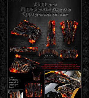 Graphics Kit For Suzuki Rmx125 Rmx250 Rmx250S  Wrap "Hell Ride" For Oem Parts Fenders - Darkside Studio Arts LLC.