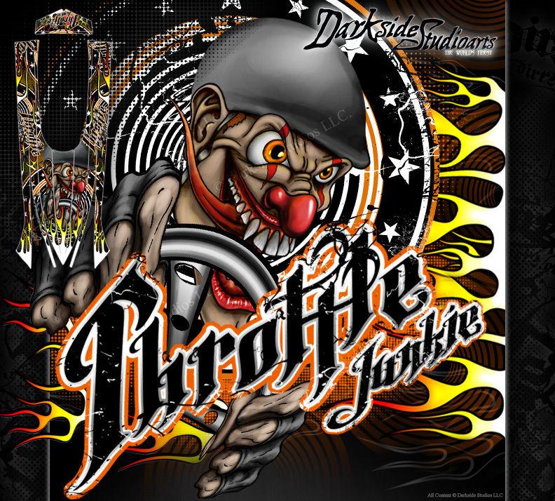 'THROTTLE JUNKIE' GRAPHICS SKIN DECAL KIT PRE-CUT TO FIT TRAXXAS SPARTAN BOATS | Darkside Studio Arts LLC.