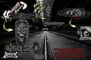 'Machinehead' Chassis Skin Fits Losi 8Ight-T 4.0 Skid Plate # Tlr241023 - Darkside Studio Arts LLC.