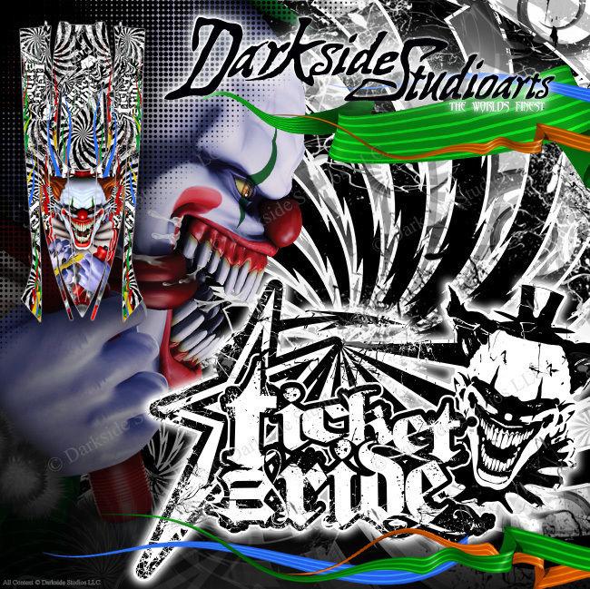 'Ticket To Ride' Graphics Skin Decal Kit Pre-Cut To Fit Traxxas Spartan Boats | Darkside Studio Arts LLC.