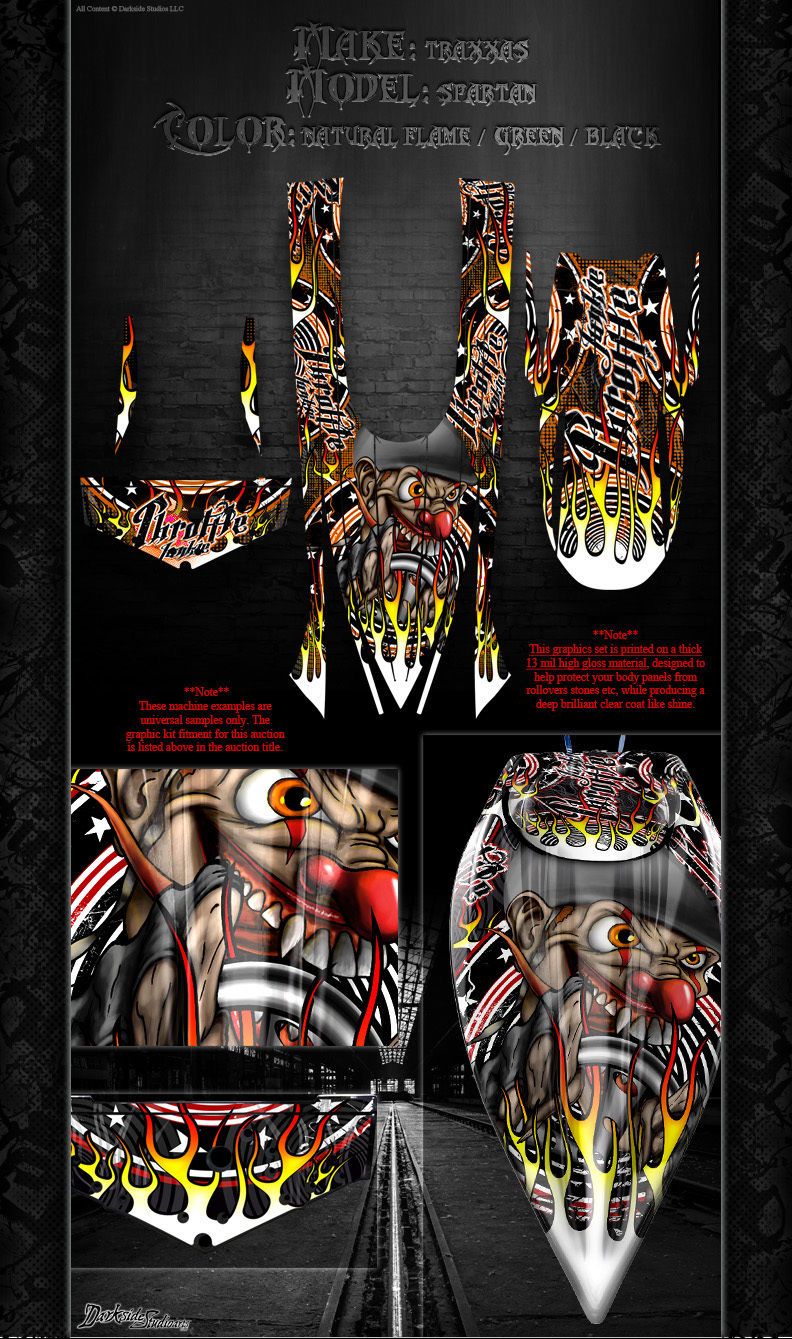 THROTTLE JUNKIE' GRAPHICS SKIN DECAL KIT PRE-CUT TO FIT TRAXXAS