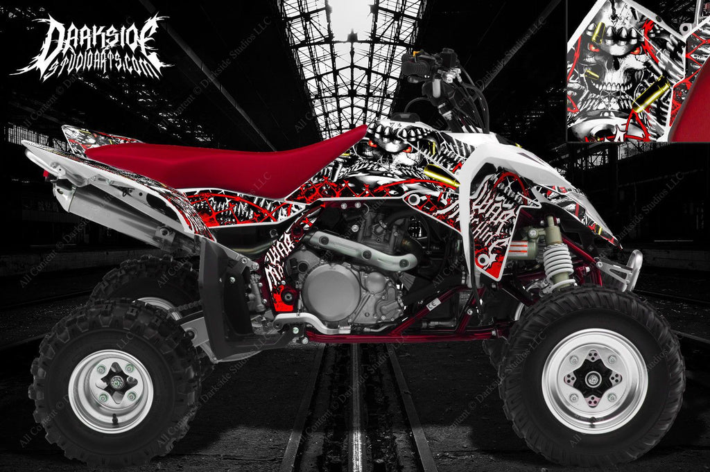 Graphics Kit For Suzuki Ltr450 Ltr450R Wrap Decal Kit "War Machine" Fits Oem Parts Red | Darkside Studio Arts LLC.