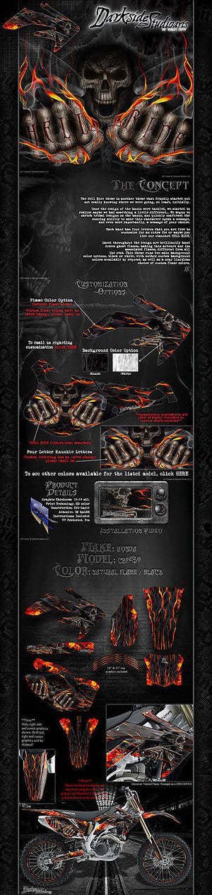 Graphics For Honda 2004-2009 Crf250R  Wrap "Hell Ride" For Oem Parts Fenders Plastics - Darkside Studio Arts LLC.