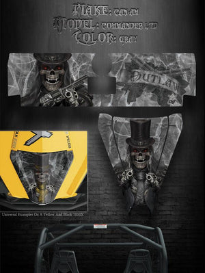 Graphics Kit For Can-Am Commander Ltd Limited Edition 1000 Hood & Tailgate  "The Outlaw" - Darkside Studio Arts LLC.