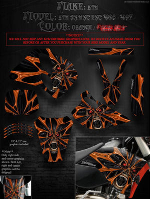 "The Demons Within" Graphics Fits Ktm All 1993-1997 Sx Exc Mxc Egs 360 300 250 - Darkside Studio Arts LLC.